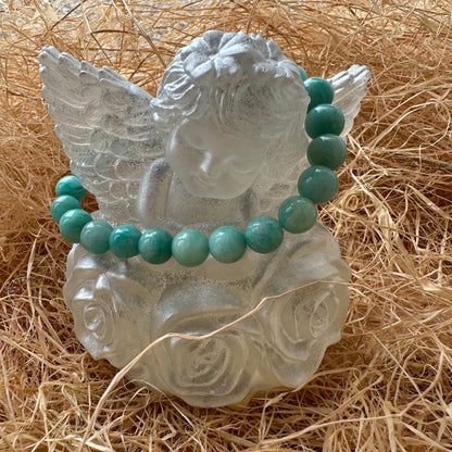 Bracelet boule 8 mm amazonite Pérou AA