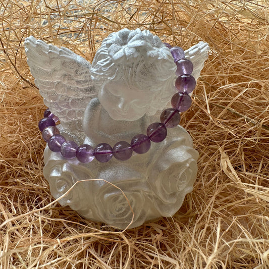 Bracelet boule 8 mm améthyste Brésil AA