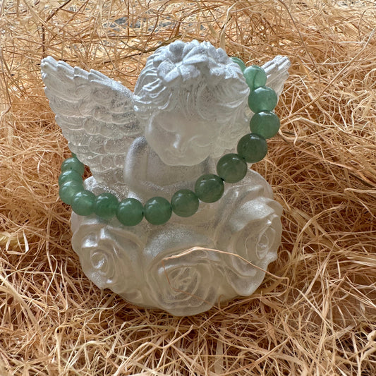 Bracelet boule 8 mm aventurine verte