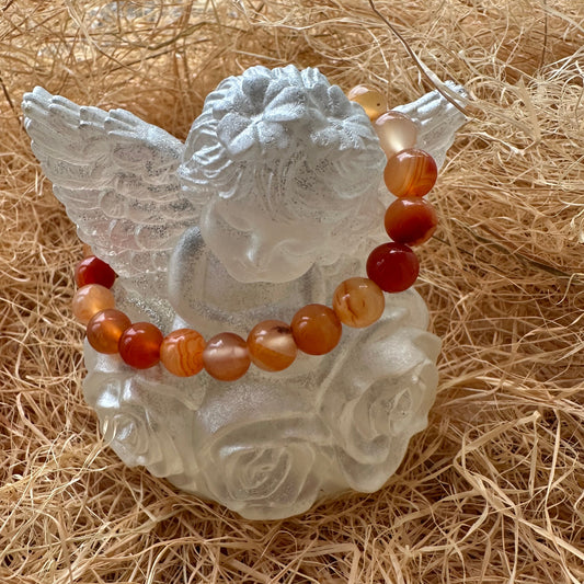 Bracelet boule 8 mm cornaline A