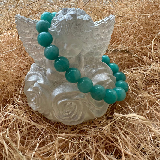 Bracelet boule 10 mm amazonite Pérou AA