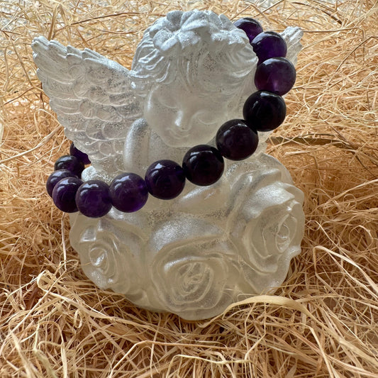Bracelet boule 10 mm améthyste Brésil A
