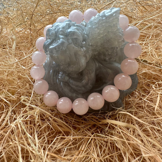 Bracelet boule 10 mm quartz rose Madagascar A