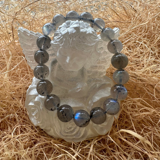 Bracelet boule 10 mm labradorite AA (10,5- 11,5 mm)