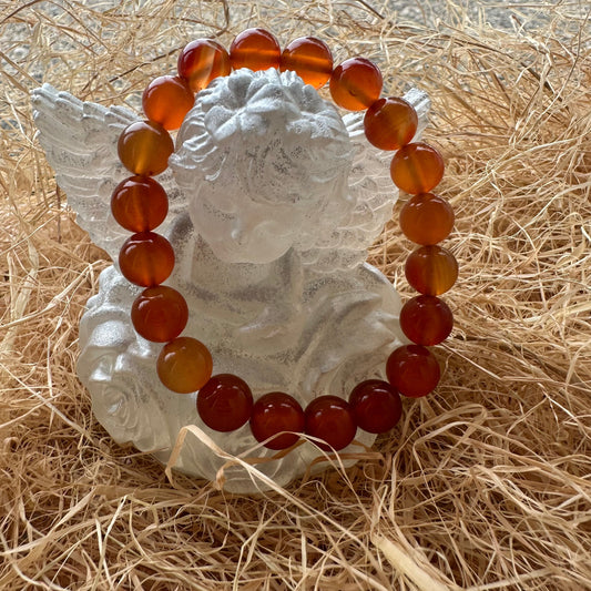 Bracelet boule 10 mm cornaline A