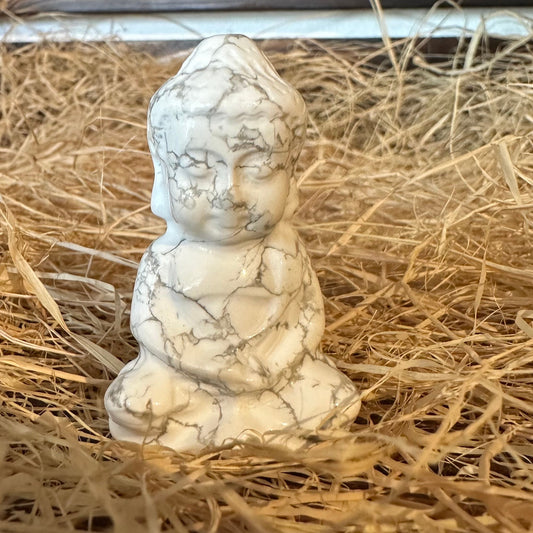 Bouddha indien howlite blanche