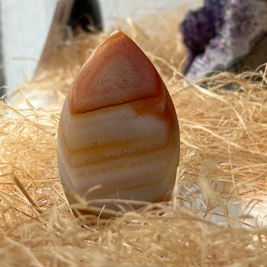 Tranche polie Cornaline cristallisée AA